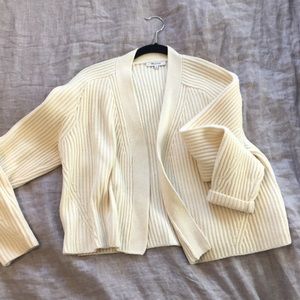 Ivory Madewell wool cardigan.